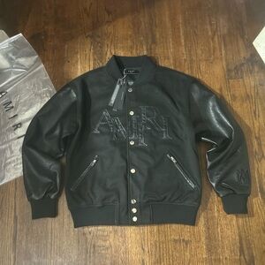 AMIRI Black Varsity Bomber Jacket